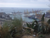 Näkymää Barselonan satamasta.